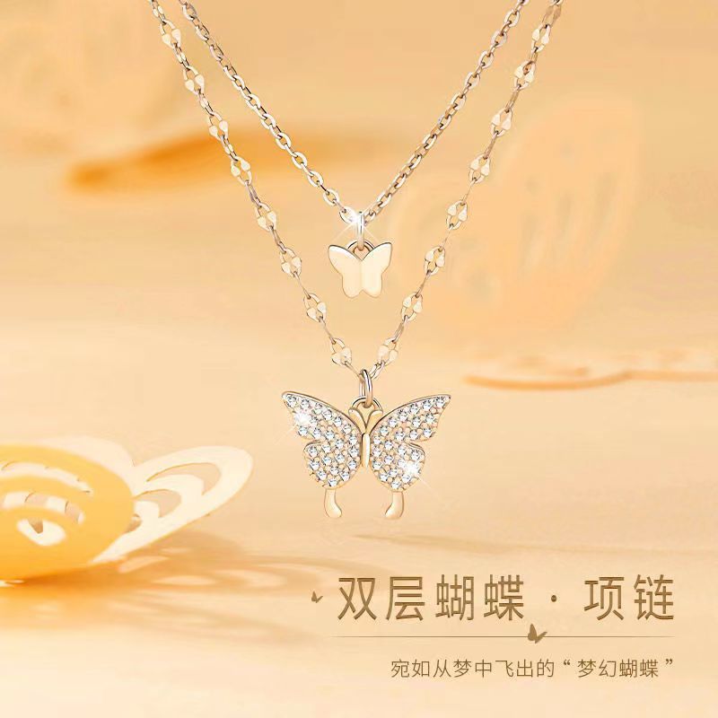Vòng cổ nơ hai lớp bạc s999