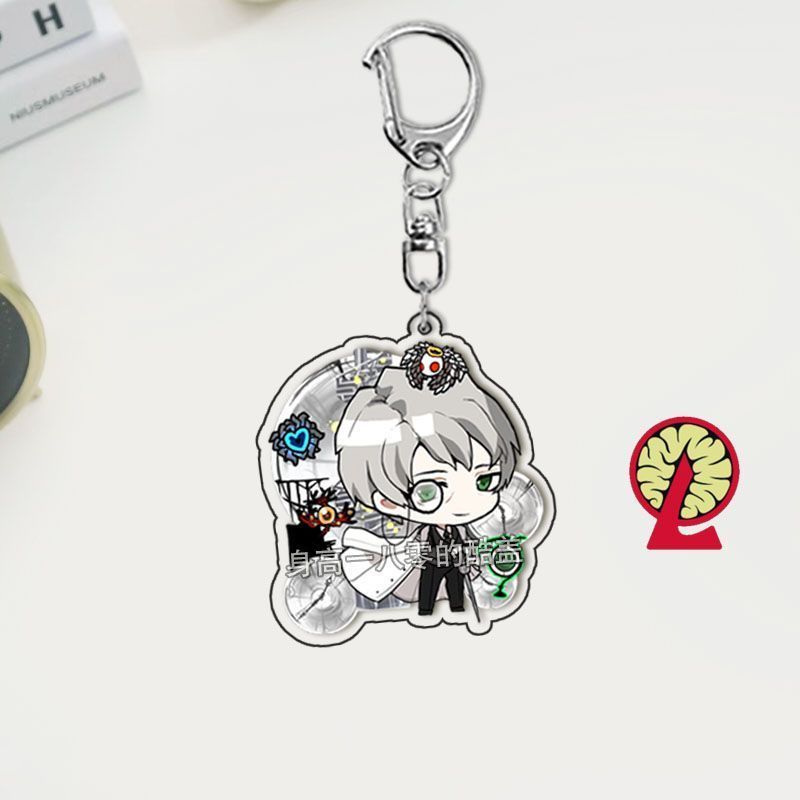 Lobotomy Corporation Anime KeyChain Cartoon Library of Ruina Men Key Chain for Women Fashion Figure Acrylic Keyring Pend