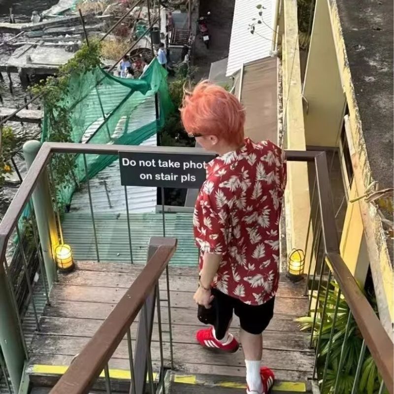 Áo sơ mi ngắn tay hoa nhẹ phong cách Hawaii dành cho nam và nữ