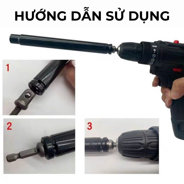 Đầu tuýp vặn tán ty răng đa kích cỡ sửa chữa đa năng Bộ tuýp vặn tán ốc，Thạch cao，Sửa chữa điện nước， Khẩu vặn ốc
