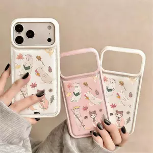 Ballet Bunny Chip cho iPhone16promax17AIR trường hợp điện thoại 15plus mềm trường hợp 13 lỗ lớn 12 nhỏ