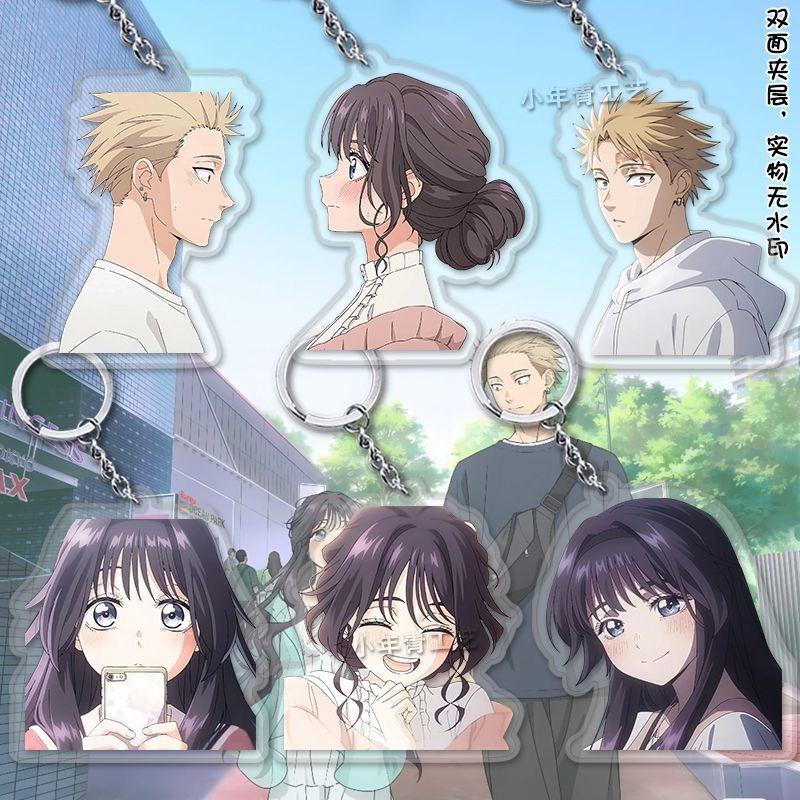 Kaori Tatsu Hana Wa Rin To Saku Anime Keychain Tsumugi Rintaro Acrylic Key Chain Waguri Kaoruko Key Ring Bag Pen