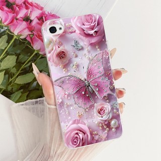 Dành Cho iPhone 4 Vỏ Hoa Thời Trang Chanh Trong Suốt Silicon Mềm TPU Bảo Vệ Cho iPhone 4S iPhone4 A1349 A1332 A1431 Ốp Lưng