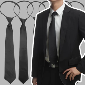 Cà vạt nam polyester màu đen, thoải mái, phù hợp cho nơi làm việc và tiệc cưới
