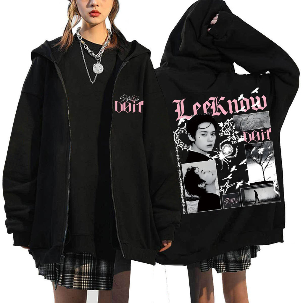 GC12 Stray Kids 2026 FELIX LEE BIẾT KPOP dây kéo Áo khoác Unisex Top GC12