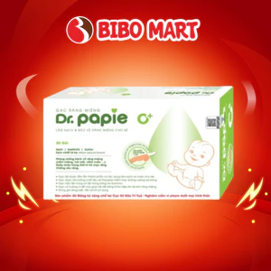 Gạc Rơ Lưỡi Dr.Papie Vệ Sinh Răng Lưỡi Nướu và Khoang Miệng Sâu Răng Cho Bé 30 Miếng/Hộp
