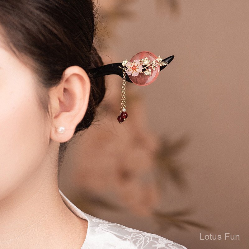 Phụ Kiện Tóc Hanfu Cổ Điển Khóa An Toàn Gỗ Đàn Hương Kẹp Tóc Nữ Mới Phong Cách Trung Hoa Cao Cấp Handmade DIY