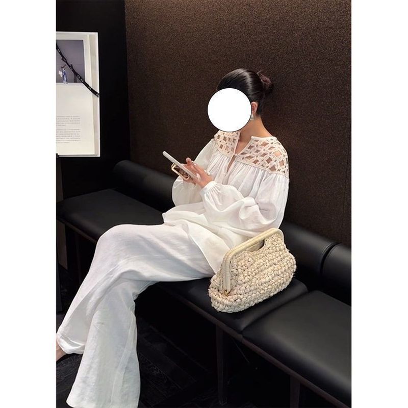 [Mặc nhỏ dễ thương] Phong cách mát mẻ Phong cách cao cấp Cảm giác giảm tuổi Thời trang Áo sơ mi trắng thông thường Áo sơ mi nữ phong cách mùa xuân