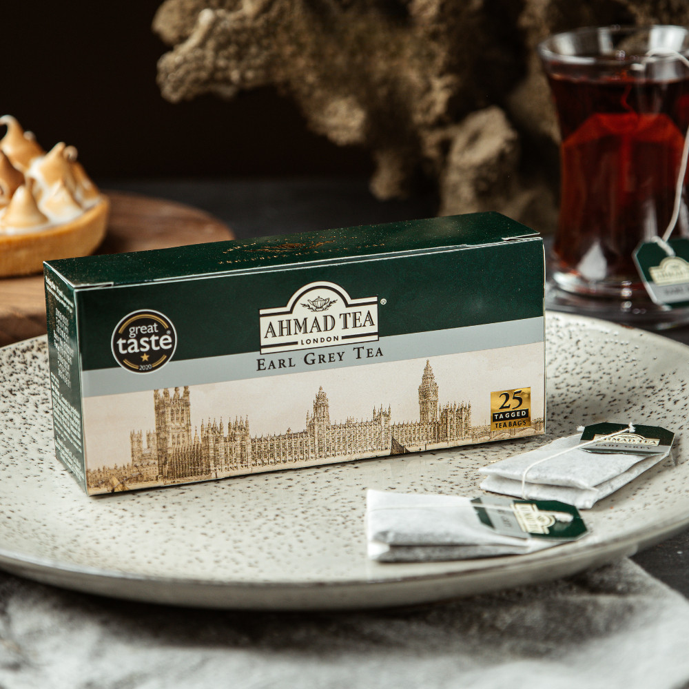 Trà Bá Tước Ahmad Earl Grey Hộp 50g/25 Túi Lọc Trần, Hương Vị Thanh Lịch Đậm Chất Trà Chiều Châu Âu