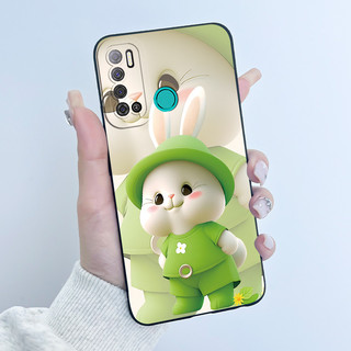 Dành Cho Tecno Pouvoir 4 Pouvoir 4 Pro LC7 LC8 Ốp Lưng Sang Trọng Dễ Thương Thỏ Tình Yêu Ngộ nghĩnh Vỏ Điện Thoại Silicon Đen Bảo Vệ Mặt Sau