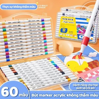 Màu Acrylic Marker 36 Màu Cao Cấp - Bút Lông Màu Học Sinh - Bộ Vẽ Tranh Đa Dạng Và Tiện Ích Sáng Tạo