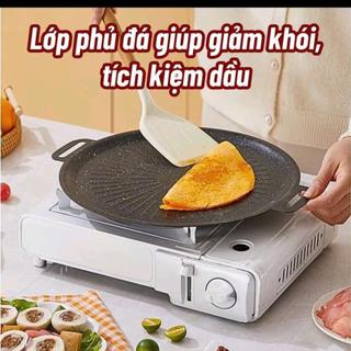 ( 34cm) Chảo Nướng Đá Chống Dính Không Dầu Hàn Quốc Dùng Cho Bếp Từ Và Bếp Gas Tiện Lợi Dễ Vệ Sinh (hàng tốt)