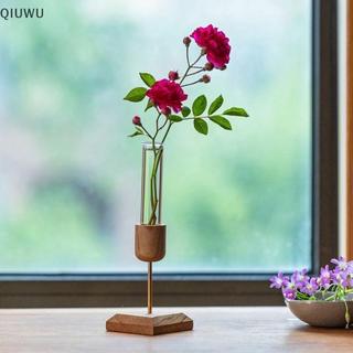 QIUWU Sáng Tạo Nhà Để Bàn Đồ Trang Trí Bình Gỗ Ống Kiểm Tra Thủy Tinh Trong Suốt Cây Thủy Canh Hoa Sắp Xếp.