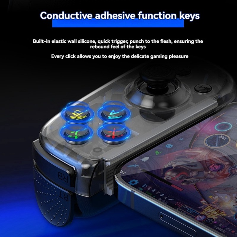 D6 Mini Tay Cầm Chơi Game Kéo Dài Điều Khiển Chơi Game Cho Android Điện Thoại Di Động PC Máy Tính Bảng Hiệu Ứng Hall Cần Điều Khiển Có Thể Gập Lại Cổng Type-C