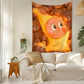 Tấm thảm Polyester in một mặt Twinkle Twinkle, Trang trí nội thất, Phụ kiện, Quà tặng cho bạn bè (bao gồm móc).