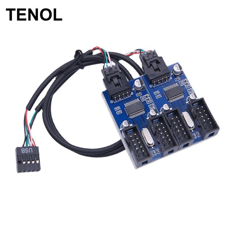 9 Pin USB Header Giao diện Fan Splitter Cáp chuyển đổi cho Bo mạch chủ ...
