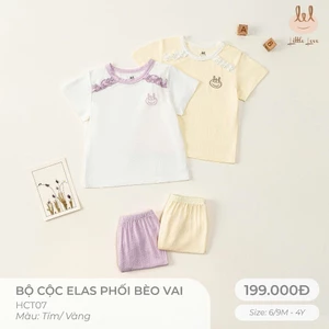 BỘ CỘC MODAL BÉ GÁI PHỐI VAI BÈO [ SIÊU MỀM, MÁT, MỊN CO DÃN VÀ THẤM HÚT ] SZ 6M -4Y (HCT07)