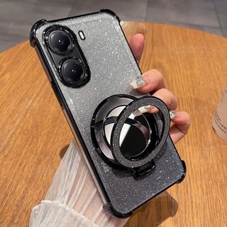 Dành Cho OppoA6t 5G Vỏ Cho Oppo A6t Pro A6tPro A6X A6S A6C A6i A6Pro A 6 OppoA6tPro Giá Đỡ Vòng Giá Đỡ Vỏ Điện Thoại Lá Bling Lấp Lánh Trong Suốt Acrylic Chống Sốc Ốp Lưng