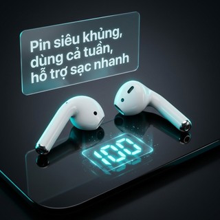 Tai Nghe Bluetooth P4 Tws 5.3 Chống Nước Và Chống Ồn, Âm Thanh Sống Động Đặc Biệt Cho Game Thủ