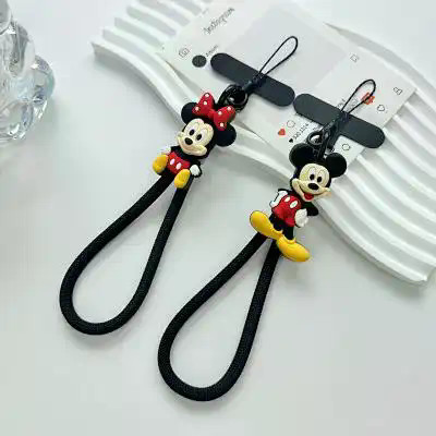 Dây buộc điện thoại di động Mickey dễ thương, dây đeo cổ tay, vòng tay ngắn, dây buộc ngắn, kẹp, chống rơi, dây buộc tự khóa cao cấp, chống thất lạc và chống rơi