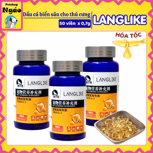 Dầu cá biển sâu LangLike cho chó mèo ngừa rụng lông, dầu cá hồi bổ sung vitamin e, omega3, DHA