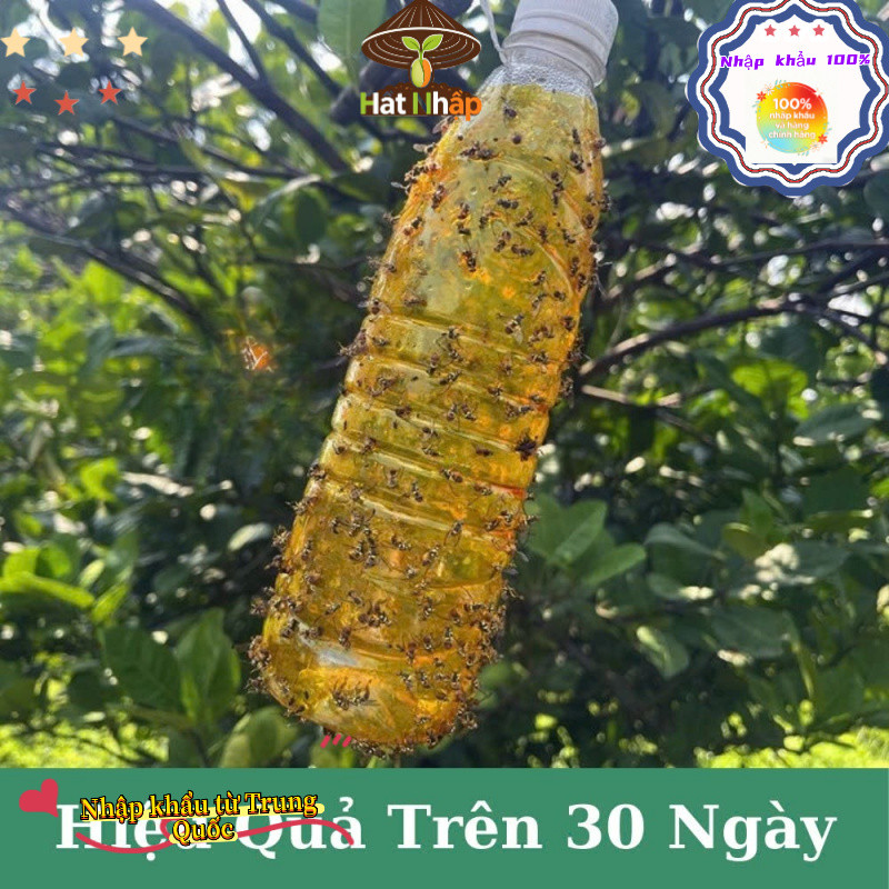 Bẫy ruồi vàng chai 800ml thế hệ mới - Hiệu quả với cả ruồi đực, ruồi cái gây hại cho cây ăn trái và rau hoa màu-k025