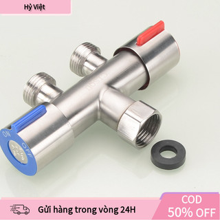 【Hỷ】Bộ chia nước inox 304 2 cổng xả riêng biệt đường kính 20mm, chất liệu cao cấp, an toàn cho mọi công trình.