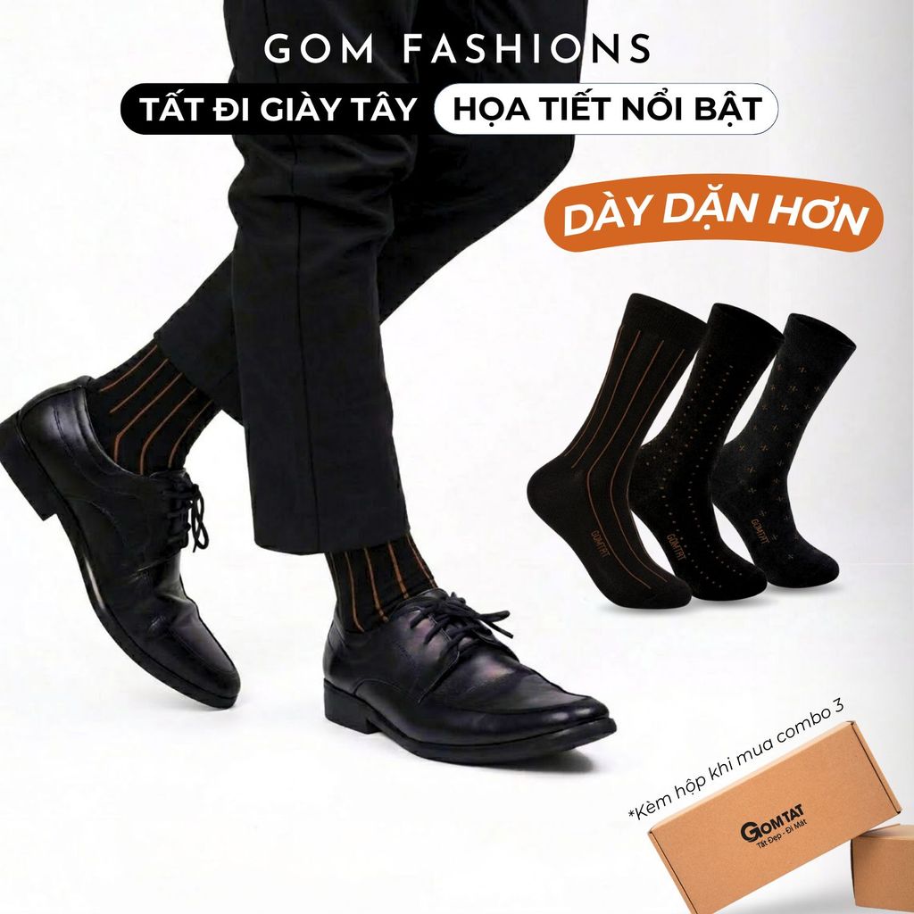 [PHIÊN BẢN DÀY] Tất nam công sở đi giày tây GOMTAT, vớ mang giày tây trung niên không lộ chân, chất dày dặn - LUX-2601