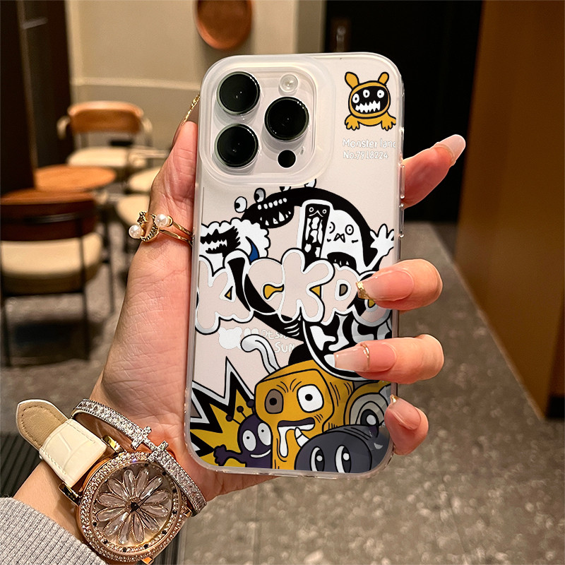Graffiti Freak Coffee Set phù hợp cho 16 trường hợp iPhone 17Air Frosted Meta Air Case 14 13 11Pro