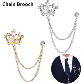 Dây xích thổ cẩm kim loại vintage với tua rua pha lê, phù hợp làm vương miện và ve áo
