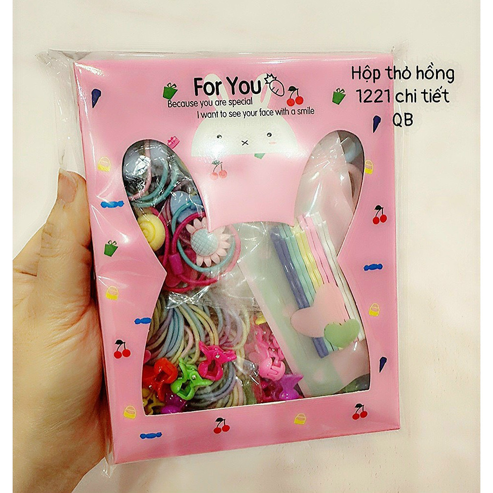 set 1221 chi tiết dây buộc tóc xinh xắn cho bé gái