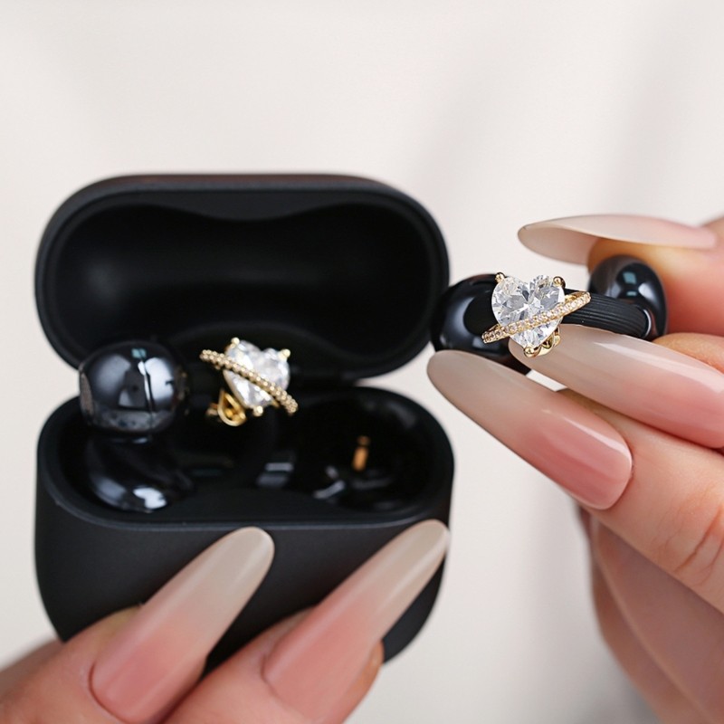 Exhila 1 Cặp Kẹp Tai Hợp Kim Sang Trọng Cho Freeclip 1 2 Tai Nghe Nhét Tai Có Đá Zircon Shimmering Kẹp Trên Charm Cho Frie
