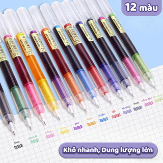 Bút Gel Học Sinh 12 Màu, Bút Mực Gel Nhiều Màu Dùng Để Đánh Dấu, Ghi Chú DIY Cho Học Sinh