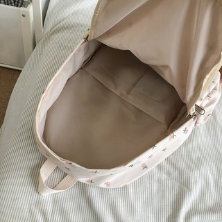 Schoolbag Nữ ins Cô Gái Nhật Bản Phong Cách Preppy Ba Lô Hoa Nhỏ Phiên Bản Hàn Quốc Bông Tai Kẹp In Hình Ba Lô Học Sinh Trung Học Nữ