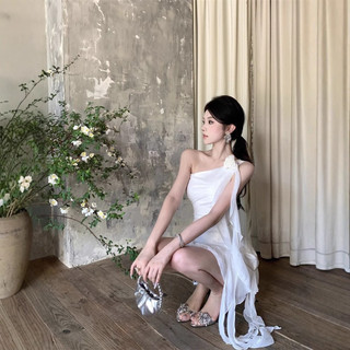 Đầm Trắng Lệch Vai – Váy Ngắn Dự Tiệc Thanh Lịch Sang Trọng,Ôm Body Nữ Tính Quyến Rũ