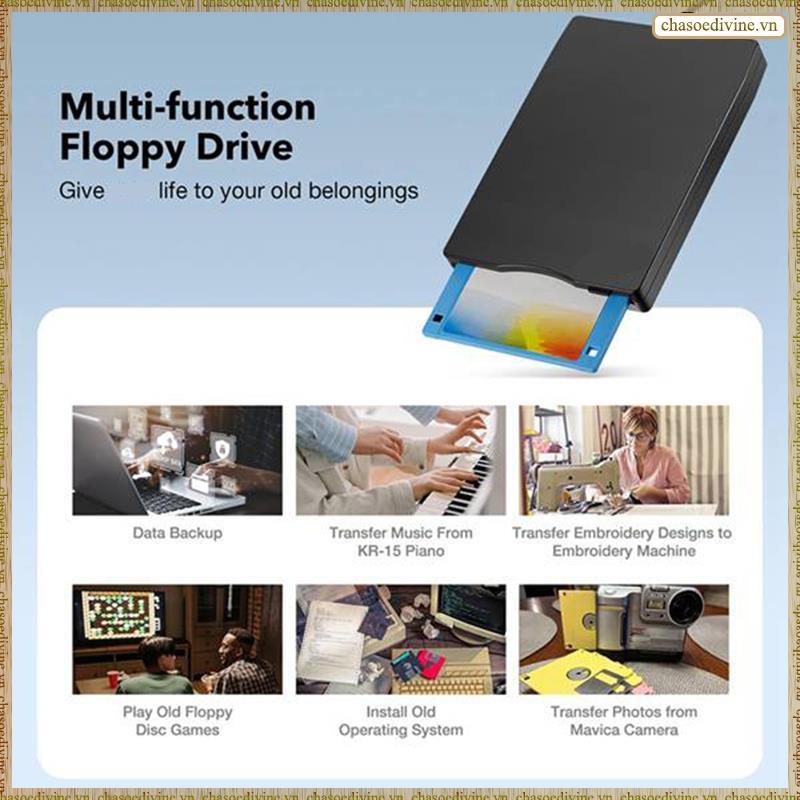 [K O G X] Đầu đọc đĩa mềm 3,5 Inch gắn ngoài USB Type A & C Ổ đĩa mềm Đầu đọc đĩa mềm cho máy tính xách tay