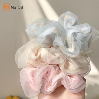 Dây buộc tóc lụa hai lớp hoa ngọt ngào cho bé gái, dây cao su buộc đuôi ngựa, phụ kiện tóc
