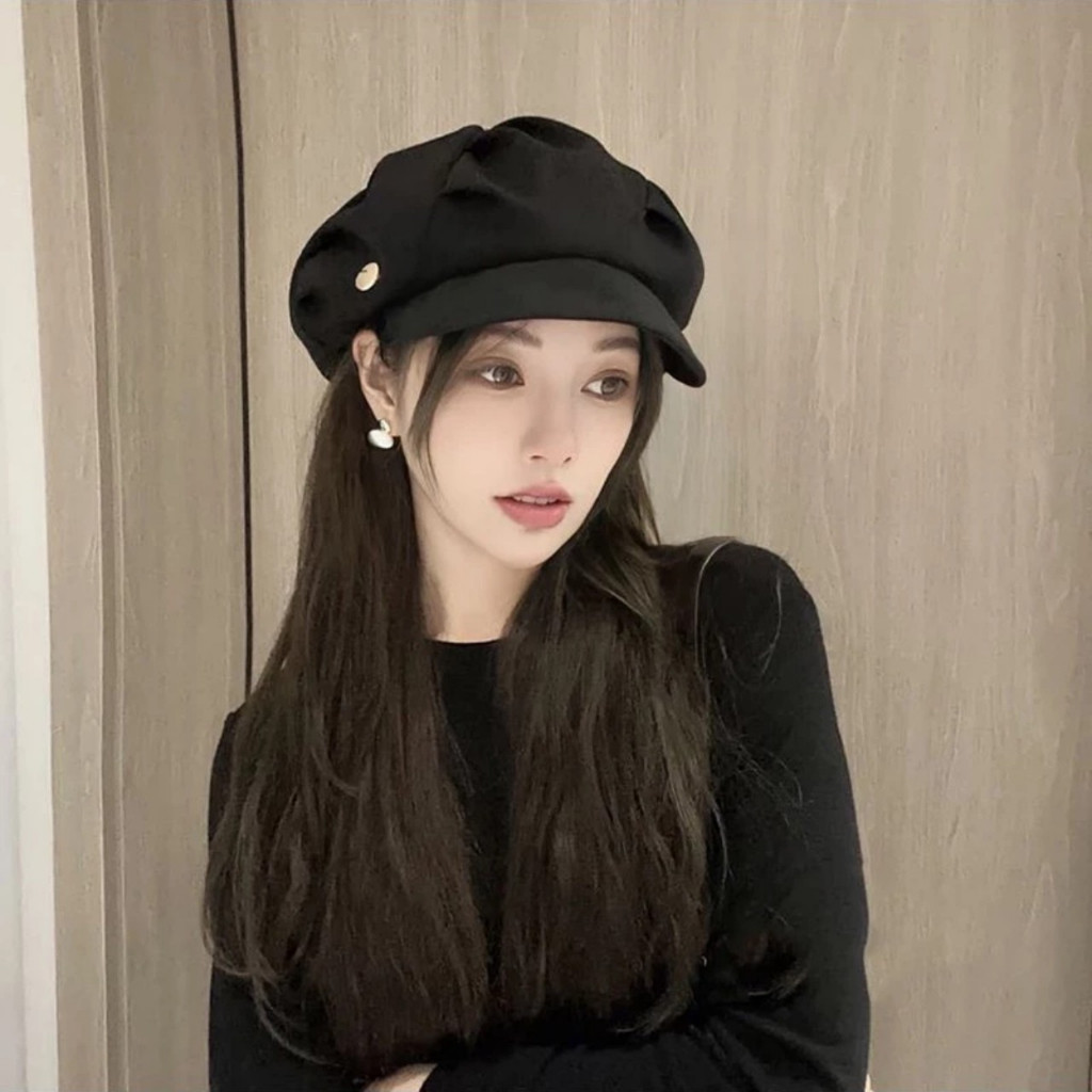 Mũ Nồi Xếp Ly,Mũ Beret Cho Nữ Phong Cách Hàn Quốc Trẻ Trung TL001