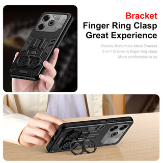 Dành Cho Tecno POVA 6 / 6 Pro 5G Ốp điện thoại Cứng Có Giá Đỡ Vòng Loại Kéo Chống Sốc Nâng Cạnh Mỏng Bao