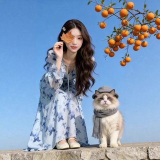 Đầm xanh cổ chữ V phong cách Hàn Quốc, thiết kế tay lá sen ngọt ngào - Size lớn sẵn hàng