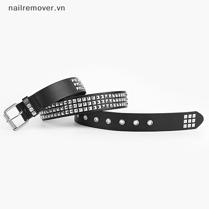 Thắt lưng kim tự tháp hạt vuông, phong cáchpunk &amp; gothic, cá tính cho unisex