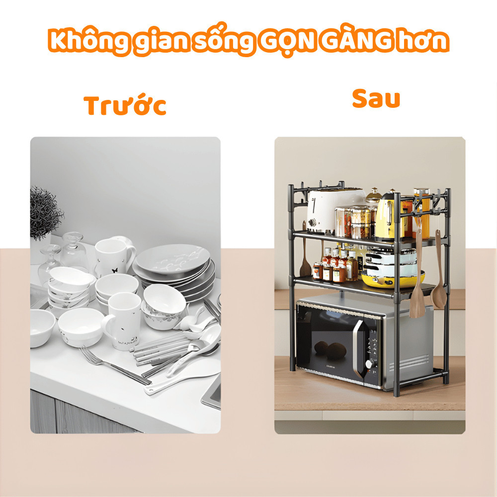 Kệ Nhà Bếp Đa Năng Nhiều Tầng DINO– Giá Để Gia Vị, Xoong Nồi Chịu Lực, Kệ Bếp Tiết Kiệm Không Gian