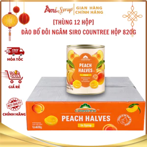 Đào Bổ Đôi Ngâm Siro Countree Hộp 820g Miếng Đào Vàng Óng, Thơm Ngọt Tự Nhiên