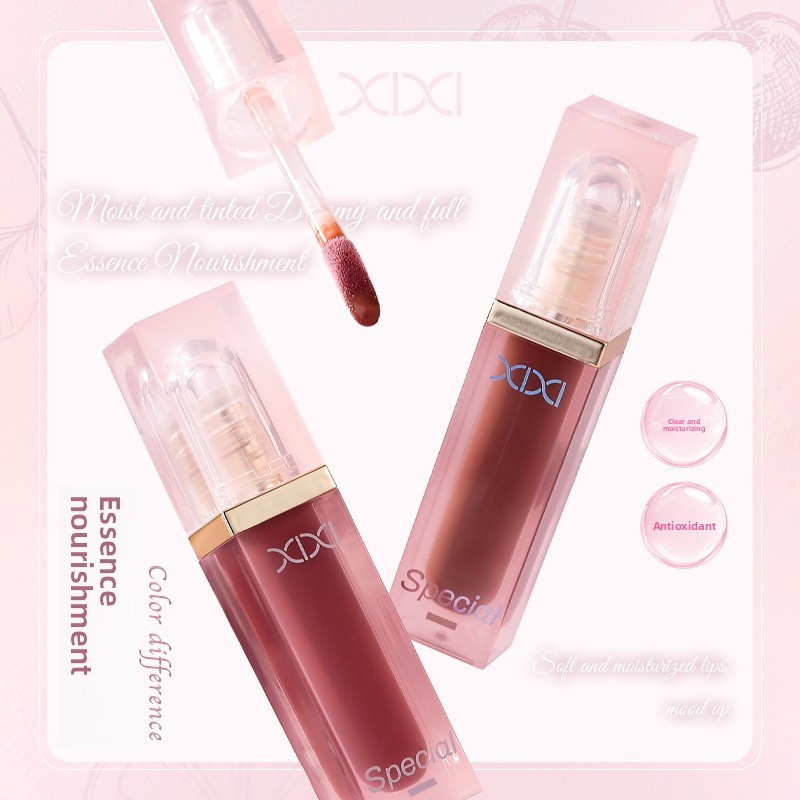 Xixi Son Bóng Thạch Căng Mọng Dưỡng Ẩm Bóng Gương Không Bết Dính Lên Màu Tự Nhiên Lâu Trôi D807
