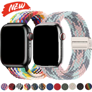 Dây đeo bện Nylon cho Apple Watch Series11 / 10 42mm 46mm Ultra3 / 2 / 1 49mm 9 8 7 6 SE 45mm 41mm 40mm 44mm