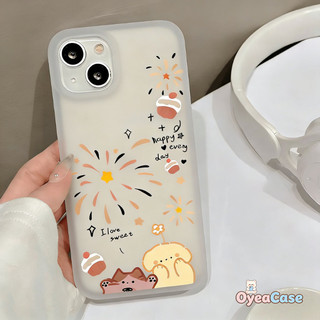 Lucky Pháo Hoa Chó Mờ Ốp Lưng Cho Honor 500 400 300 Ultra 200 100 90 Lite 80 GT 70 60 50 30 GT Pro Power 2 Win RT 5G 4G Cover Hàn Quốc Mềm Mại Dễ Thương Trong Suốt Trắng Tối Giản