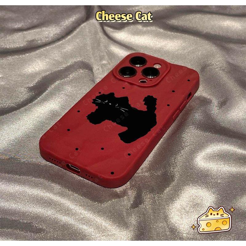 Mèo đen nhút nhát dễ thương Ốp gập 3D tương thích cho iPhone 13 12 11 14 15 16 17 Pro Max 7 Plus SE XR Xs Max