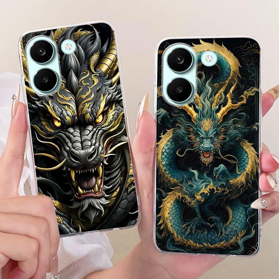 Dành Cho Xiaomi Poco X8 Pro PocoX8 Ốp lưng Hình Rồng Mèo Dễ Thương Thiết Kế Hoạt Hình Ốp Lưng Màu Đen Mềm Vỏ Silicon Trên Redmi Turbo 5