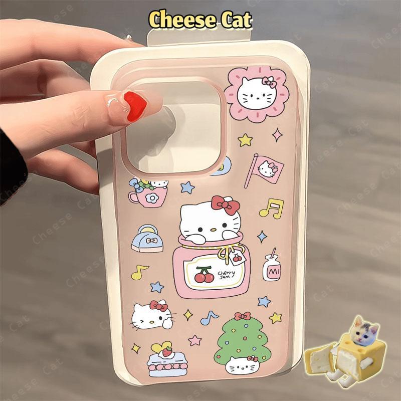 Cuộc sống hàng ngày của chú mèo dễ thương Ốp điện thoại màu hồng mờ cho iPhone 15 16 11 12 13 14 17 Pro Max 7 Plus X