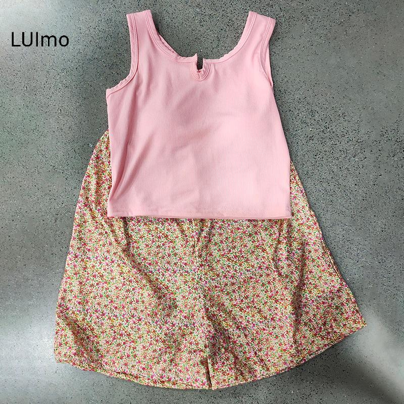 LUImo Hoa Co Giãn Eo Pyjama Vest Có Đệm Ngực Pyjama Quần Nhà Quần Mùa Hè Bộ Dành Cho Nữ SBS